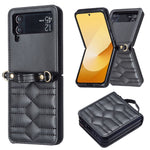 Custodia per telefono in pelle con cordino a tracolla a forma di V, For Samsung Galaxy Z Flip4, For Samsung Galaxy Z Flip3
