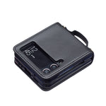 Custodia per telefono in pelle con cordino a tracolla a forma di onda, For Samsung Galaxy Z Flip4, For Samsung Galaxy Z Flip3