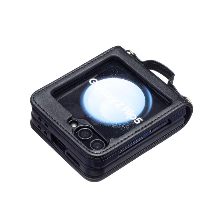 Custodia per telefono in pelle con cordino a tracolla a forma di onda, For Galaxy Z Flip8 5G, For Samsung Galaxy Z Flip7 FE / Flip6, For Samsung Galaxy Z Flip7, For Samsung Galaxy Z Flip5