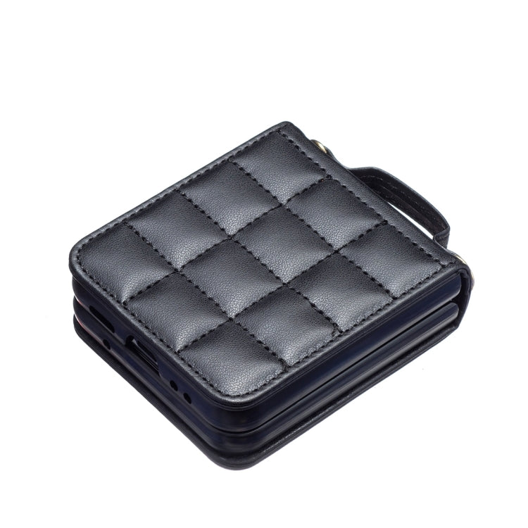 Custodia per telefono in pelle con cordino a tracolla di forma quadrata, For Samsung Galaxy Z Flip4, For Samsung Galaxy Z Flip3