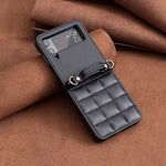 Custodia per telefono in pelle con cordino a tracolla di forma quadrata, For Samsung Galaxy Z Flip4, For Samsung Galaxy Z Flip3