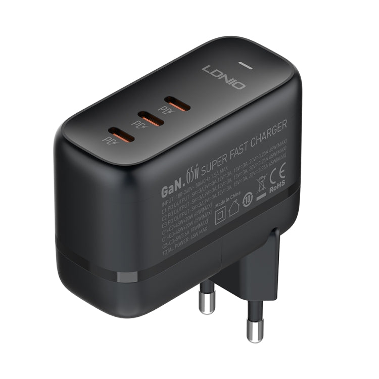 Caricabatterie USB-C GaN 65W LDNIO Q367 con cavo dati