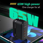 Caricabatterie USB-C GaN 65W LDNIO Q367 con cavo dati