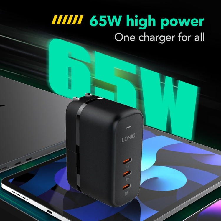 Caricabatterie USB-C GaN 65W LDNIO Q367 con cavo dati