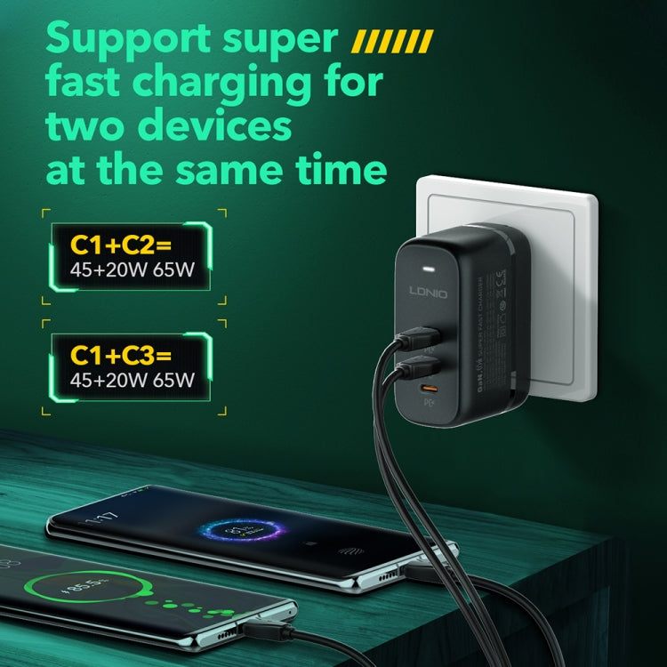 Caricabatterie USB-C GaN 65W LDNIO Q367 con cavo dati