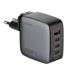 LDNIO Q408 Caricabatterie con interfaccia GaN USB+3 USB-C/Type-C da 100 W con cavo dati da USB-C/Type-C a USB-C/Type-C da 100 W, EU Plug, UK Plug, US Plug