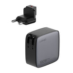 LDNIO Q408 Caricabatterie con interfaccia GaN USB+3 USB-C/Type-C da 100 W con cavo dati da USB-C/Type-C a USB-C/Type-C da 100 W, EU Plug, UK Plug, US Plug