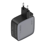 LDNIO Q408 Caricabatterie con interfaccia GaN USB+3 USB-C/Type-C da 100 W con cavo dati da USB-C/Type-C a USB-C/Type-C da 100 W, EU Plug, UK Plug, US Plug
