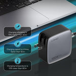 LDNIO Q408 Caricabatterie con interfaccia GaN USB+3 USB-C/Type-C da 100 W con cavo dati da USB-C/Type-C a USB-C/Type-C da 100 W, EU Plug, UK Plug, US Plug