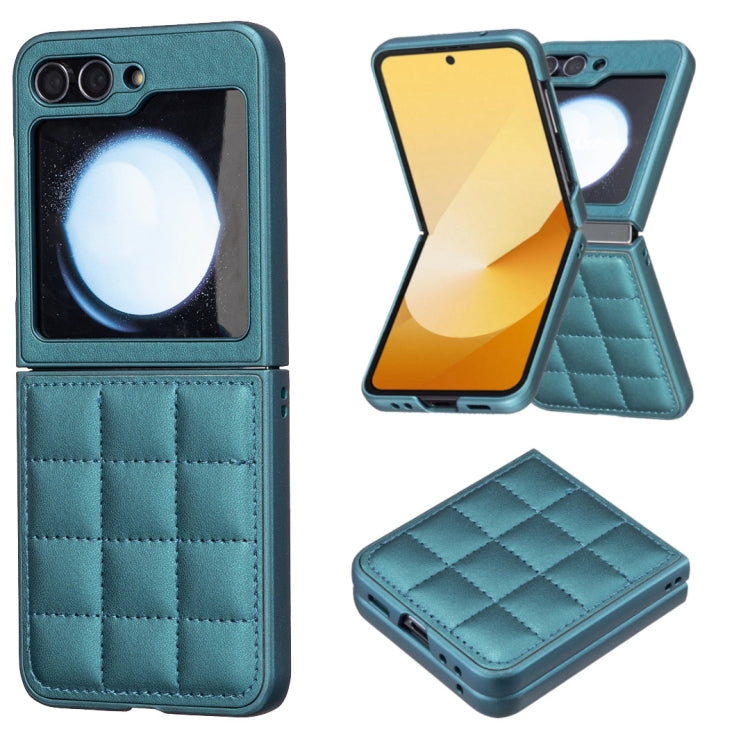 Custodia per telefono con cover posteriore in pelle di forma quadrata, For Samsung Galaxy Z Flip6 / Flip7 FE, For Samsung Galaxy Z Flip5, For Samsung Galaxy Z Flip4, For Samsung Galaxy Z Flip3