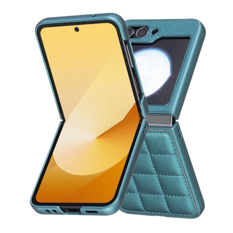 Custodia per telefono con cover posteriore in pelle di forma quadrata, For Samsung Galaxy Z Flip6 / Flip7 FE, For Samsung Galaxy Z Flip5, For Samsung Galaxy Z Flip4, For Samsung Galaxy Z Flip3