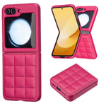 Custodia per telefono con cover posteriore in pelle di forma quadrata, For Samsung Galaxy Z Flip6 / Flip7 FE, For Samsung Galaxy Z Flip5, For Samsung Galaxy Z Flip4, For Samsung Galaxy Z Flip3