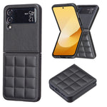 Custodia per telefono con cover posteriore in pelle di forma quadrata, For Samsung Galaxy Z Flip6 / Flip7 FE, For Samsung Galaxy Z Flip5, For Samsung Galaxy Z Flip4, For Samsung Galaxy Z Flip3