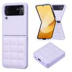 Custodia per telefono con cover posteriore in pelle di forma quadrata, For Samsung Galaxy Z Flip6 / Flip7 FE, For Samsung Galaxy Z Flip5, For Samsung Galaxy Z Flip4, For Samsung Galaxy Z Flip3