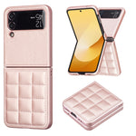 Custodia per telefono con cover posteriore in pelle di forma quadrata, For Samsung Galaxy Z Flip6 / Flip7 FE, For Samsung Galaxy Z Flip5, For Samsung Galaxy Z Flip4, For Samsung Galaxy Z Flip3
