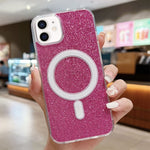 Custodia per telefono MagSafe in acrilico trasparente glitterato, For iPhone 12 / 12 Pro, For iPhone 12 Pro Max, For iPhone 11 Pro Max, For iPhone 11