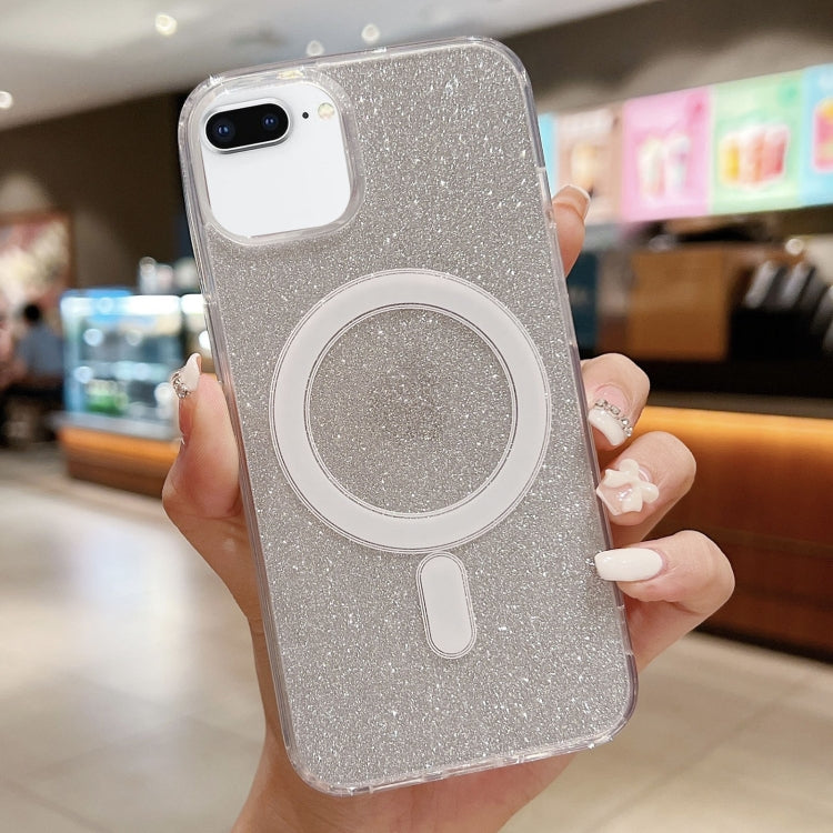 Custodia per telefono MagSafe in acrilico trasparente glitterato, For iPhone 8 Plus / 7 Plus