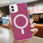 Custodia per telefono MagSafe in acrilico trasparente glitterato, For iPhone 16, For iPhone 15 Pro Max, For iPhone 15 Pro, For iPhone 15 Plus