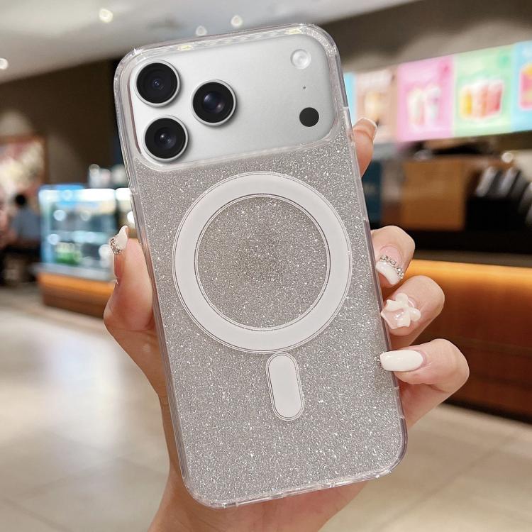 Custodia per telefono MagSafe in acrilico trasparente glitterato, For iPhone 17e / 16e, For iPhone 17 Pro Max, For iPhone 17 Pro, For iPhone 17