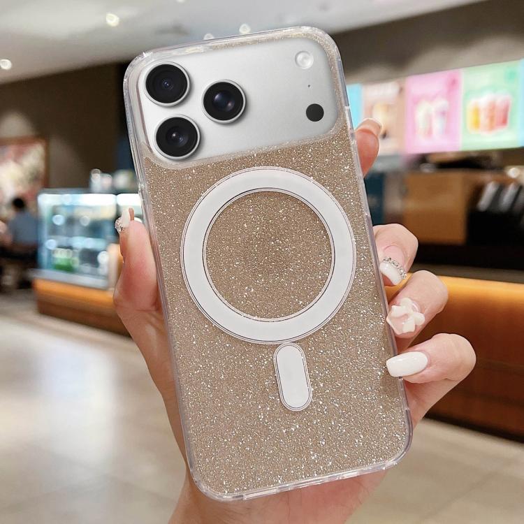 Custodia per telefono MagSafe in acrilico trasparente glitterato, For iPhone 17e / 16e, For iPhone 17 Pro Max, For iPhone 17 Pro, For iPhone 17