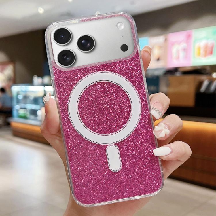 Custodia per telefono MagSafe in acrilico trasparente glitterato, For iPhone 17e / 16e, For iPhone 17 Pro Max, For iPhone 17 Pro, For iPhone 17