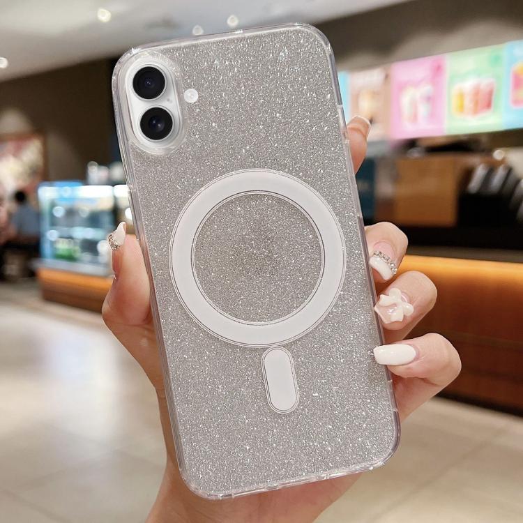 Custodia per telefono MagSafe in acrilico trasparente glitterato, For iPhone 17e / 16e, For iPhone 17 Pro Max, For iPhone 17 Pro, For iPhone 17