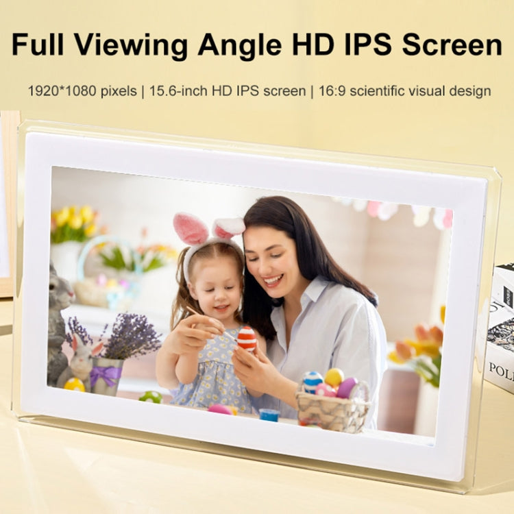 Schermo IPS da 15,6 pollici, cornice digitale per foto a nuvola, macchina pubblicitaria a LED montata a parete, US Plug, UK Plug, EU Plug, AU Plug
