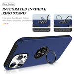 Custodia per telefono con supporto magnetico ad anello in TPU ibrido PC, For iPhone 16 Pro Max, For iPhone 16 Pro, For iPhone 16 Plus