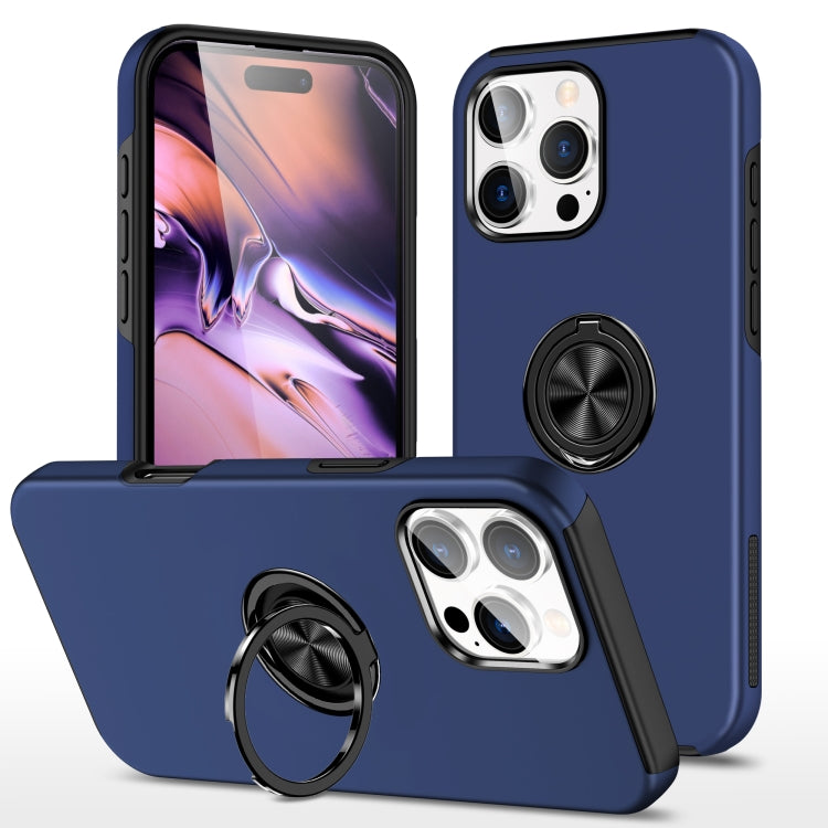 Custodia per telefono con supporto magnetico ad anello in TPU ibrido PC, For iPhone 16 Pro Max, For iPhone 16 Pro, For iPhone 16 Plus
