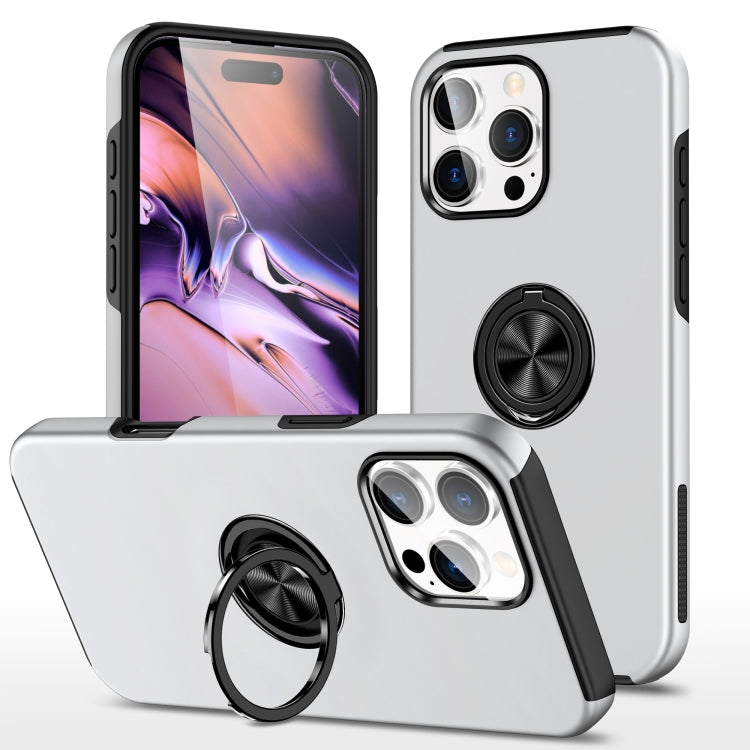 Custodia per telefono con supporto magnetico ad anello in TPU ibrido PC, For iPhone 16 Pro Max, For iPhone 16 Pro, For iPhone 16 Plus
