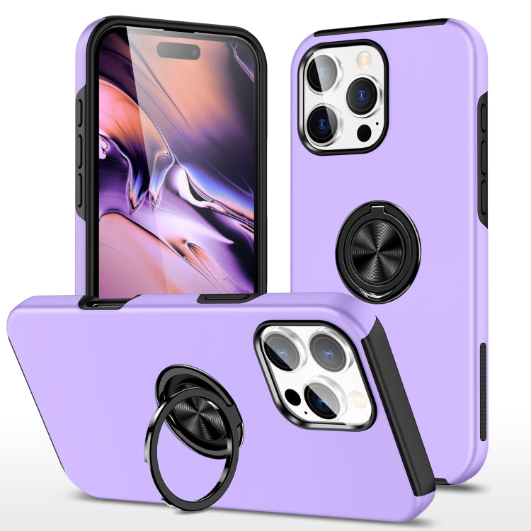Custodia per telefono con supporto magnetico ad anello in TPU ibrido PC, For iPhone 16 Pro Max, For iPhone 16 Pro, For iPhone 16 Plus