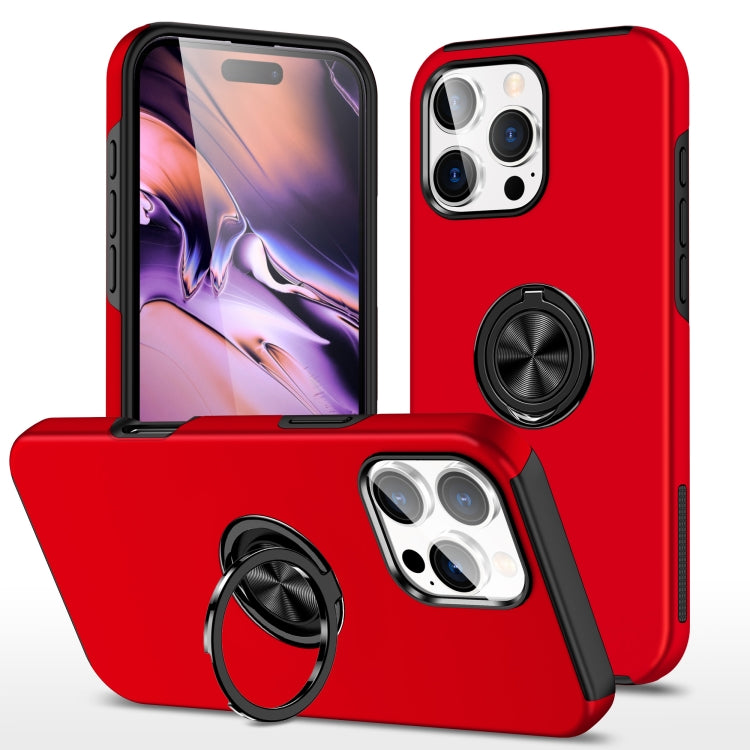 Custodia per telefono con supporto magnetico ad anello in TPU ibrido PC, For iPhone 16 Pro Max, For iPhone 16 Pro, For iPhone 16 Plus