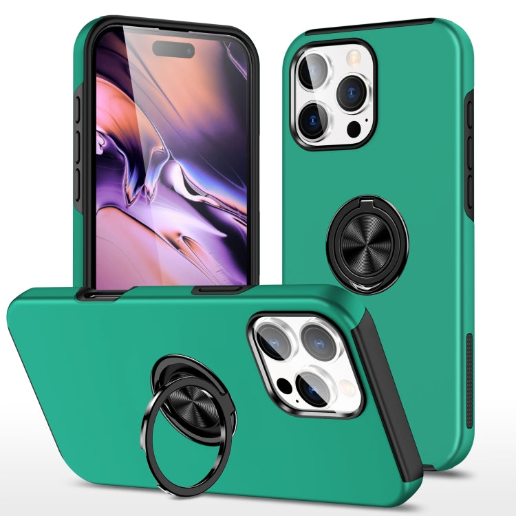 Custodia per telefono con supporto magnetico ad anello in TPU ibrido PC, For iPhone 16 Pro Max, For iPhone 16 Pro, For iPhone 16 Plus