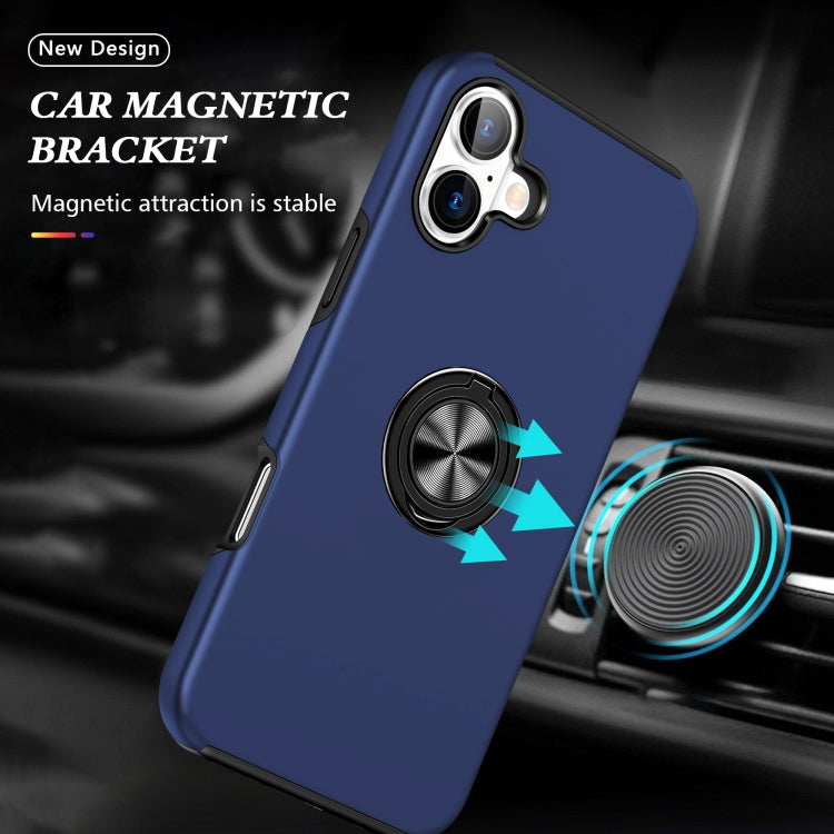 Custodia per telefono con supporto magnetico ad anello in TPU ibrido PC, For iPhone 16