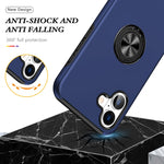 Custodia per telefono con supporto magnetico ad anello in TPU ibrido PC, For iPhone 16