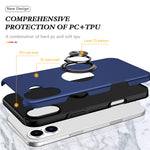 Custodia per telefono con supporto magnetico ad anello in TPU ibrido PC, For iPhone 16