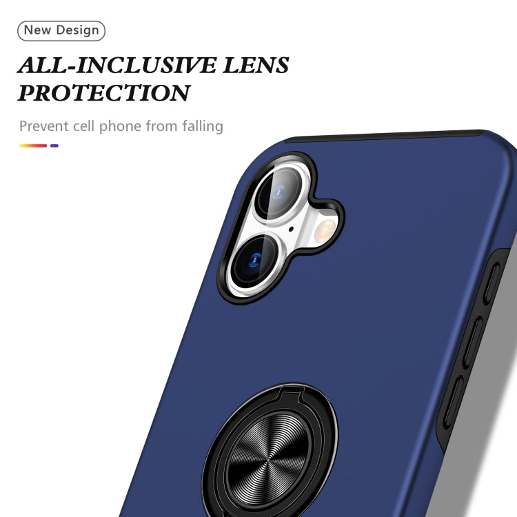 Custodia per telefono con supporto magnetico ad anello in TPU ibrido PC, For iPhone 16