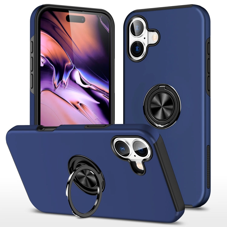 Custodia per telefono con supporto magnetico ad anello in TPU ibrido PC, For iPhone 16