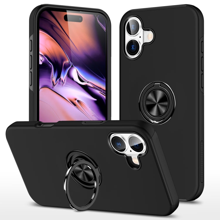 Custodia per telefono con supporto magnetico ad anello in TPU ibrido PC, For iPhone 16