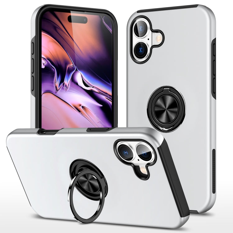 Custodia per telefono con supporto magnetico ad anello in TPU ibrido PC, For iPhone 16