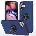 Custodia per telefono con supporto magnetico ad anello in TPU ibrido PC, For iPhone 16