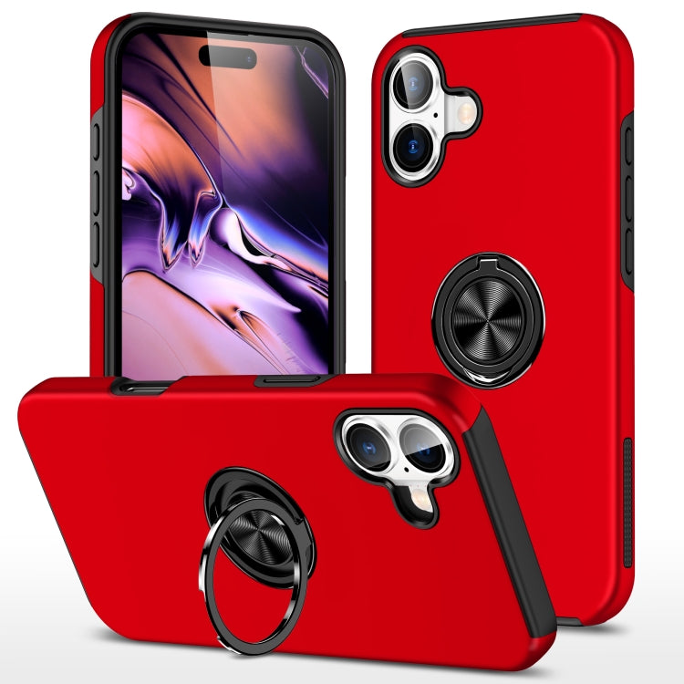 Custodia per telefono con supporto magnetico ad anello in TPU ibrido PC, For iPhone 16