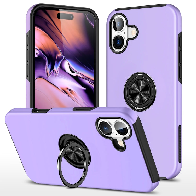 Custodia per telefono con supporto magnetico ad anello in TPU ibrido PC, For iPhone 16