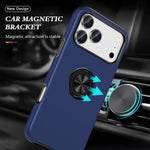 Custodia per telefono con supporto magnetico ad anello in TPU ibrido PC, For iPhone 17 Pro Max, For iPhone 17, For iPhone Air