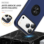 Custodia per telefono con supporto magnetico ad anello in TPU ibrido PC, For iPhone 17 Pro Max, For iPhone 17, For iPhone Air