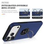 Custodia per telefono con supporto magnetico ad anello in TPU ibrido PC, For iPhone 17 Pro Max, For iPhone 17, For iPhone Air
