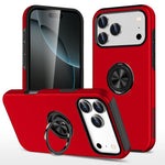 Custodia per telefono con supporto magnetico ad anello in TPU ibrido PC, For iPhone 17 Pro Max, For iPhone 17, For iPhone Air