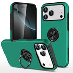 Custodia per telefono con supporto magnetico ad anello in TPU ibrido PC, For iPhone 17 Pro Max, For iPhone 17, For iPhone Air