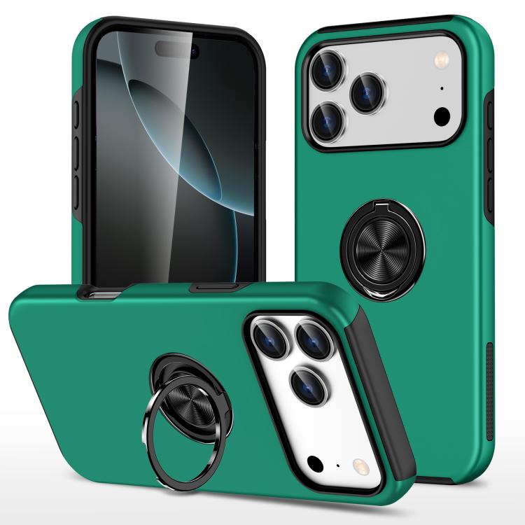 Custodia per telefono con supporto magnetico ad anello in TPU ibrido PC, For iPhone 17 Pro Max, For iPhone 17, For iPhone Air