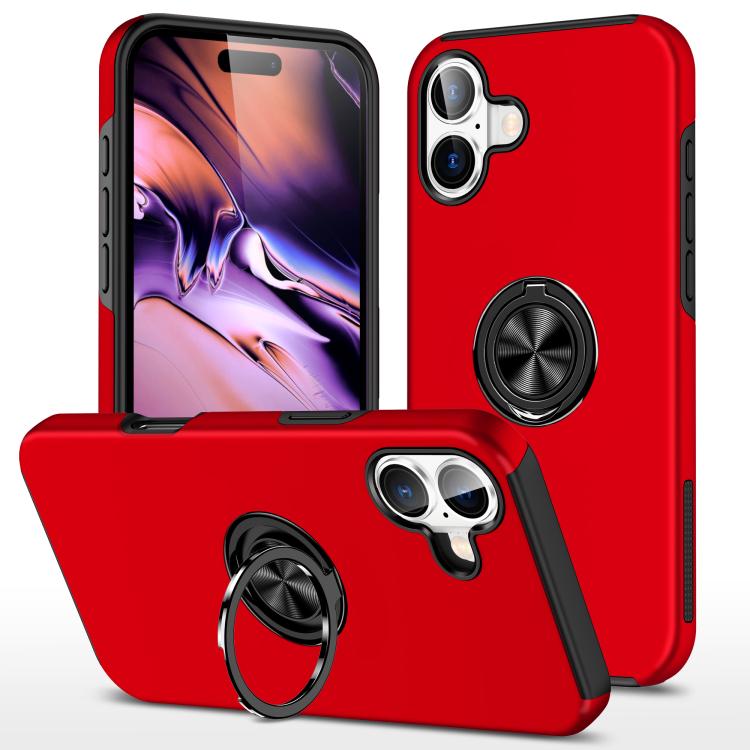 Custodia per telefono con supporto magnetico ad anello in TPU ibrido PC, For iPhone 17 Pro Max, For iPhone 17, For iPhone Air